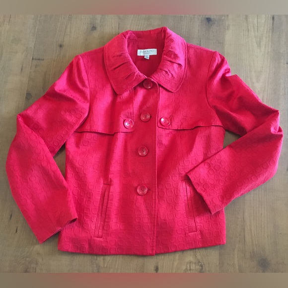 Concepts RED button up pea coat. - Picture 1 of 5